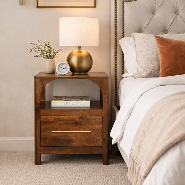 Arched Mango Wood Nightstand