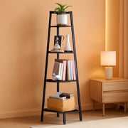 Matte Black Metal Corner Bookcase – book case, in black | Roost & Roam