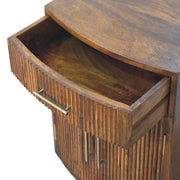 Fluted Mango Wood Bedside Cabinet