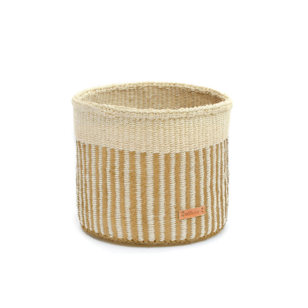 Striped Sisal Storage Basket