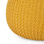 Knitted Cotton Round Pouf Ottoman