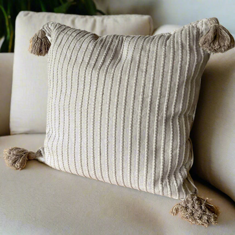 Oaxacan Woven Cotton Tassel Pillow