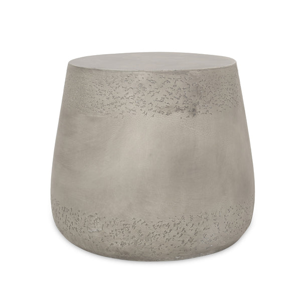 Concrete-Finish Drum Side Table