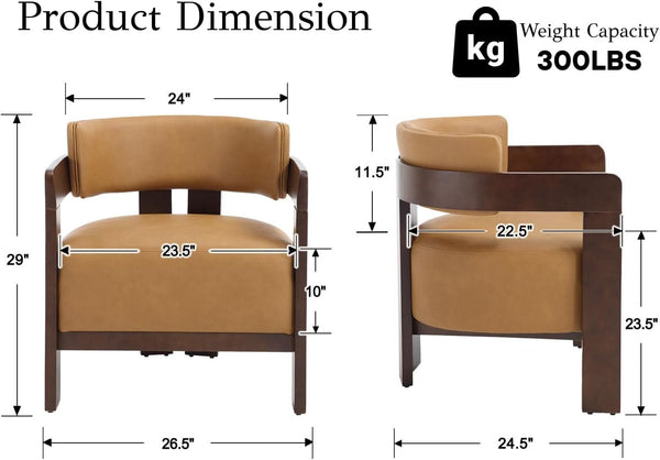 Faux Leather Barrel Accent Chair – chair (view 2) | Roost & Roam