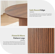 Walnut Round Dining Table For Two To Four