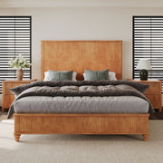 Reeded Wood Platform Bed Frame