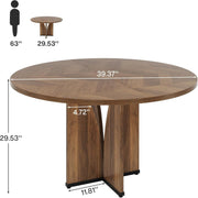 Herringbone Round Dining Table