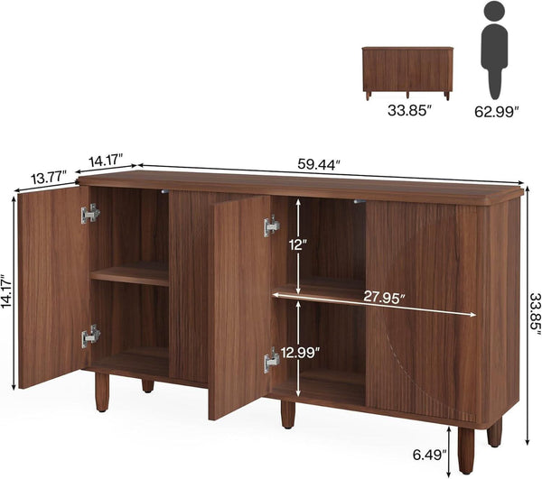 Reeded Wood-Grain Buffet Sideboard – buffet (view 2) | Roost & Roam