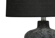 Grid-Impressed Ceramic Table Lamp