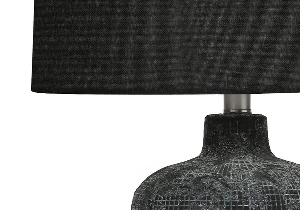 Grid-Impressed Ceramic Table Lamp