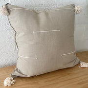 Embroidered Cotton Tassel Throw Pillow