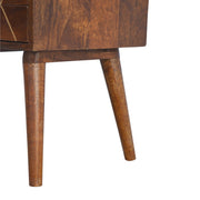 Brass Inlay Mango Wood Nightstand