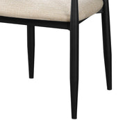 Open-Back Upholstered Dining Armchair Set — back and side profile detail
