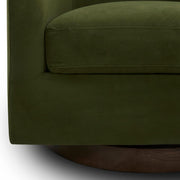 Forest Green Velvet Swivel Barrel Armchair