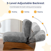 Grey Adjustable Accent Chair Featuring Plush Ottoman