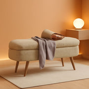 Oval Upholstered Storage Bench – ottoman | Roost & Roam