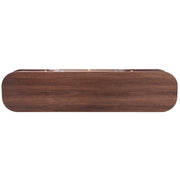 Rattan-Front Fluted Wood TV Stand — detail of finish and surface variation
