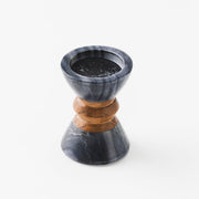 Black Marble Acacia Candleholder