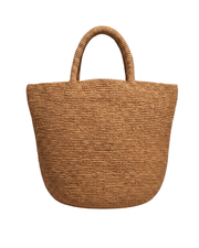 Handwoven Raffia Caramel Tote Bag