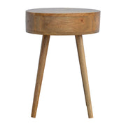 Round Mango Wood Nightstand