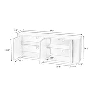 Reeded Walnut-Finish Sideboard Cabinet 64in