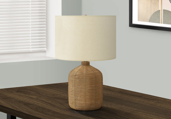 Coiled Rattan Jug Table Lamp