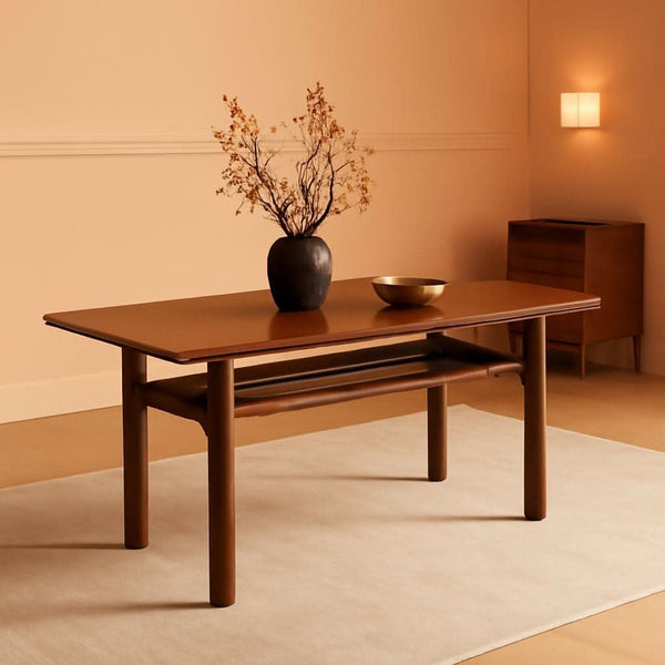 Walnut-Finish Rectangular Dining Table