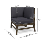 Acacia Wood Sectional Outdoor Sofa Set — styled in a complete room vignette