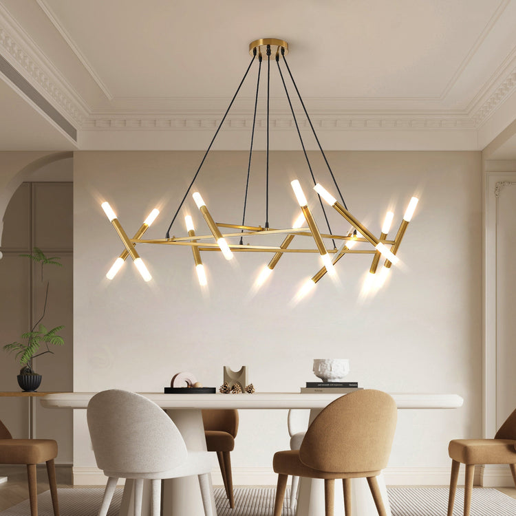 Matte Gold Branch Chandelier Light Fixture