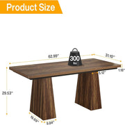 Trapezoid Base Wood-Grain Executive Desk