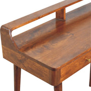 Raised-Back Chestnut Mango Wood Console Table
