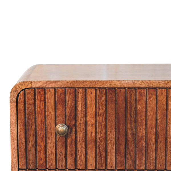 Ridged Mango Wood Three-Drawer Chest