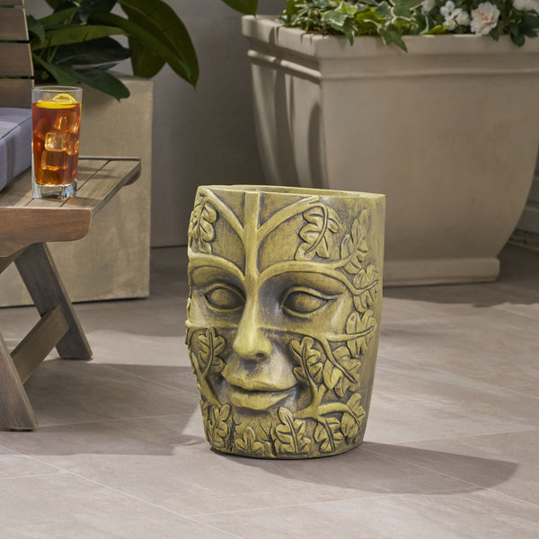 Green Man Cast Stone Garden Planter