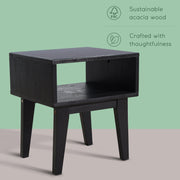 Open-Shelf Acacia Wood Nightstand — additional product view 20