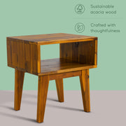 Open-Shelf Acacia Wood Nightstand — additional product view 27