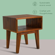Open-Shelf Acacia Wood Nightstand — additional product view 34