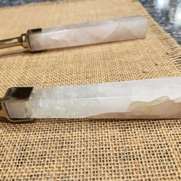 Rose Quartz Handle Salad Server Set