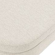 Beige Linen Oval Storage Bench with Rubber Wood Legs