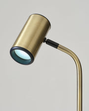 Brass LED Desk Lamp with Adjustable Shade & Wireless Charging