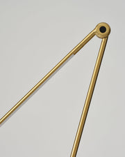 Gold-Finish Linear LED Floor Lamp with Right-Angle Arm