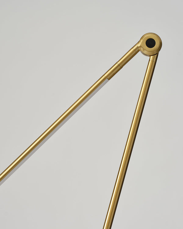 Gold-Finish Linear LED Floor Lamp with Right-Angle Arm