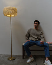 Woven Thread Brass Floor Lamp