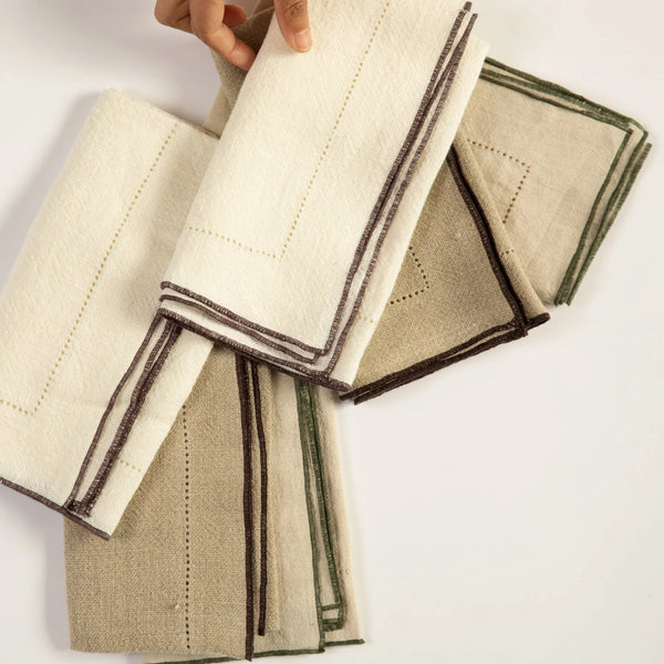 Hemstitch Linen Napkin Set