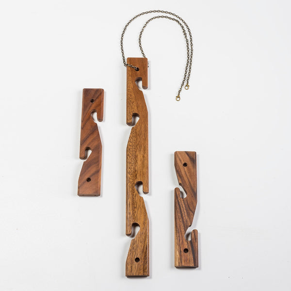 Wood-Grain Six-Pot Hanging Plant Holder