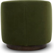 Forest Green Velvet Swivel Barrel Armchair