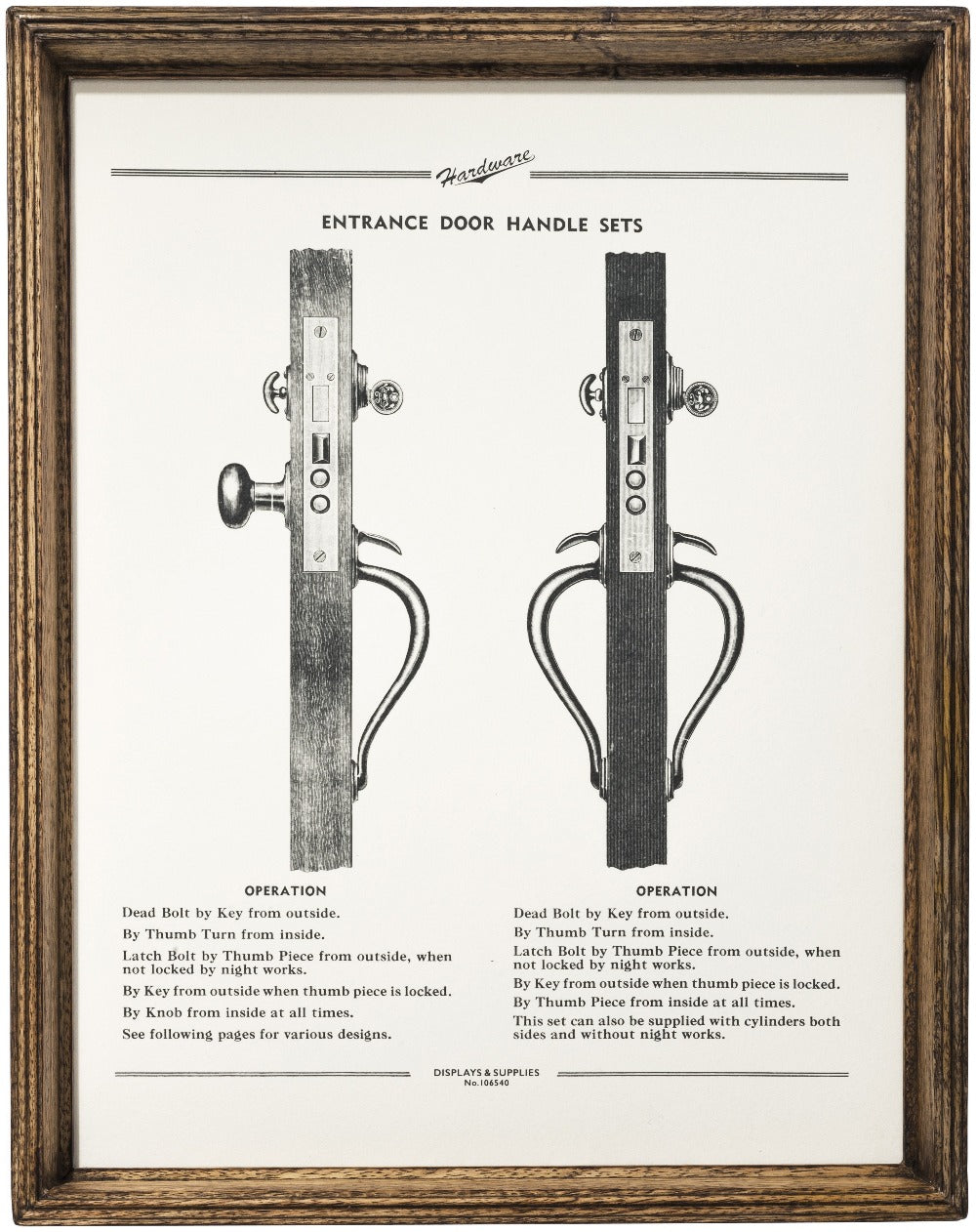 Antique Hardware Print Wood Frame