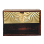 Sunburst Brass Mango Wood Nightstand