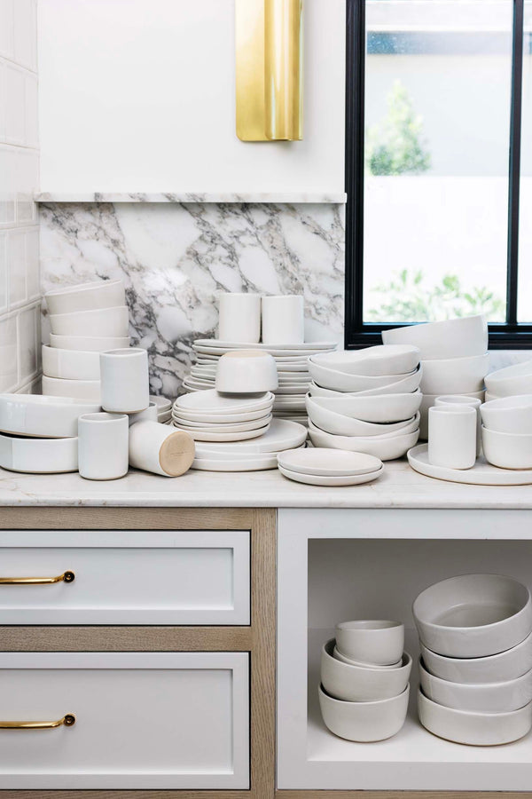 Matte White Ceramic Nesting Bowl Set