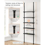 Tension-Mount Five-Tier Ladder Bookshelf (view 2) | Roost & Roam