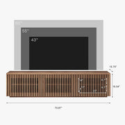 Slatted Wood-Grain Media Console